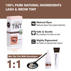 FIAHNG color kit with tools included for easy DIY brow and lash tinting at home.