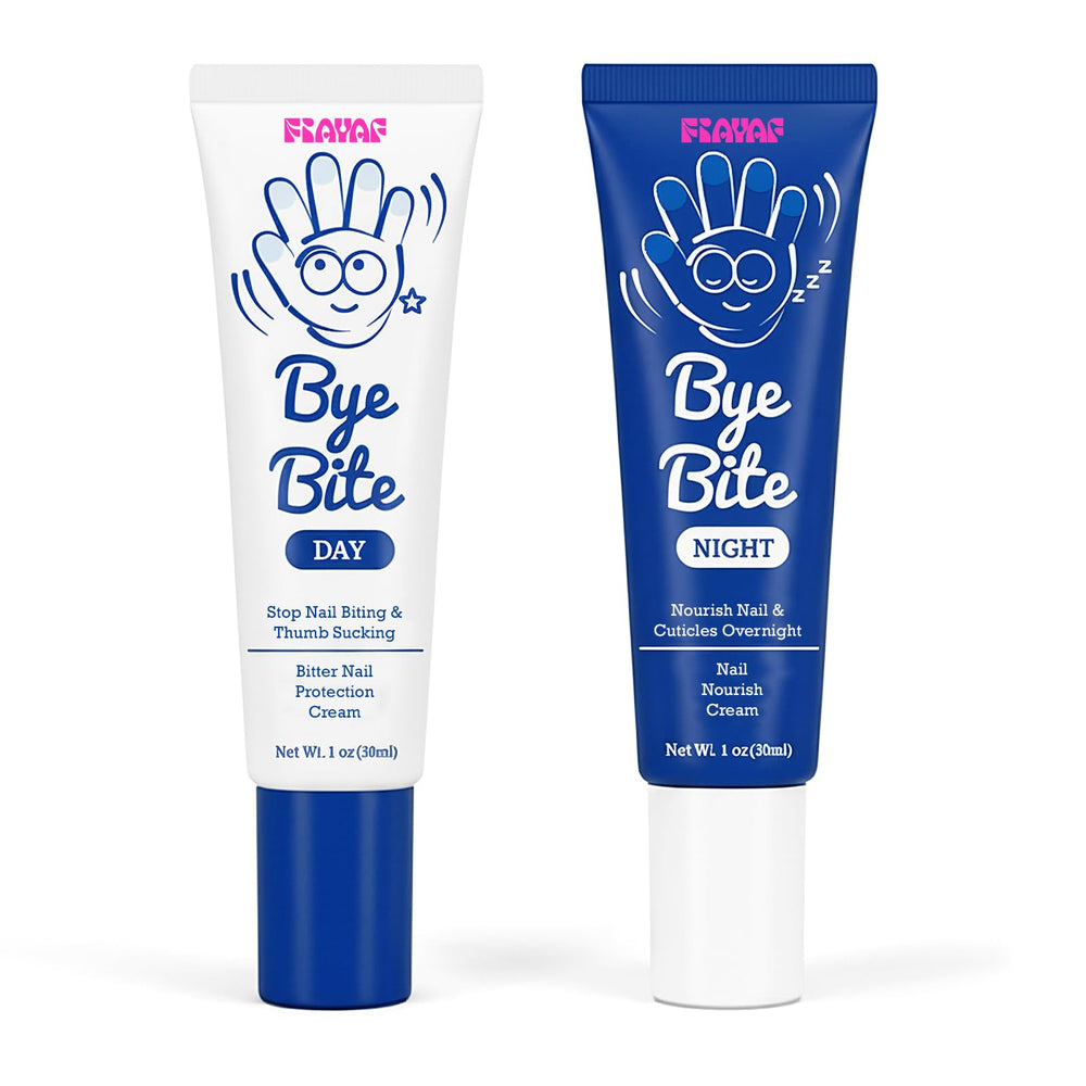 FIAYAF ByeBite Day Cream bottle deters nail biting with natural bitter taste.