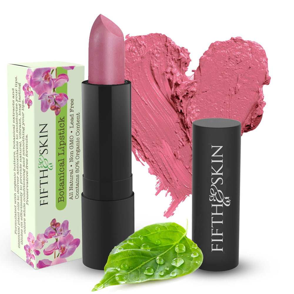 Fifth & Skin Botanical Lipstick Cherry Plum tube showing moisturizing color for daily lips