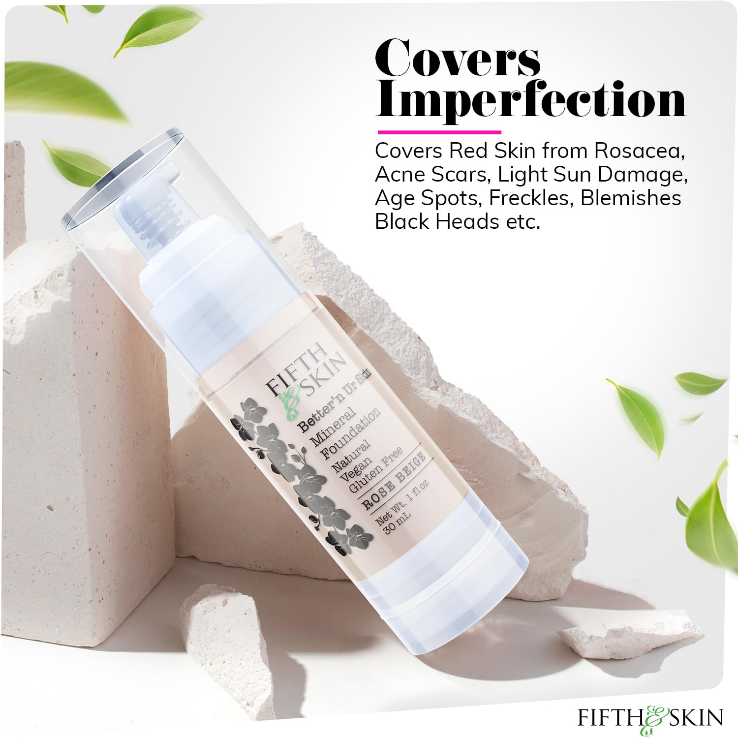 Fifth & Skin Better’n Ur Skin Foundation Porcelain demonstrates buildable coverage on the skin.