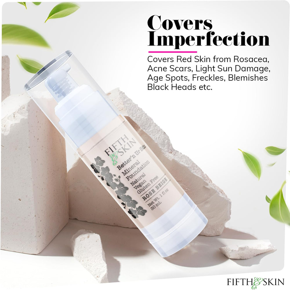 Fifth & Skin Better’n Ur Skin Foundation Porcelain demonstrates buildable coverage on the skin.