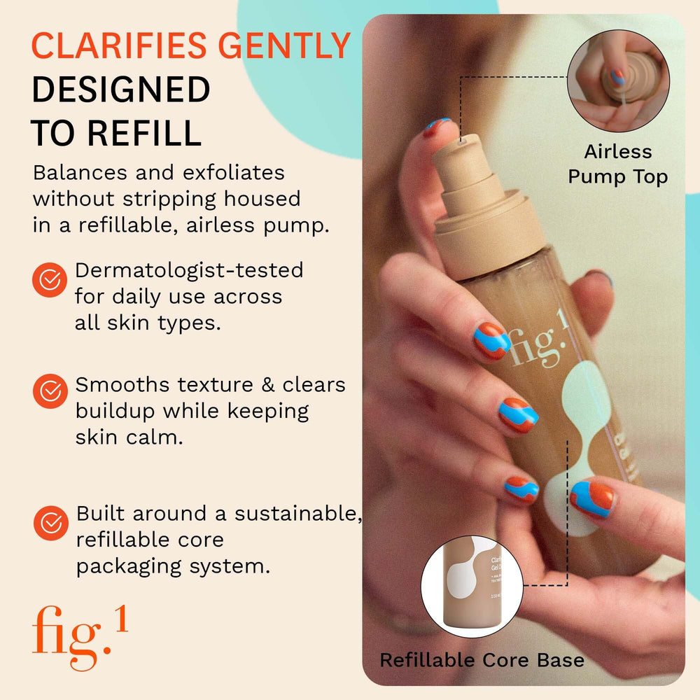 Fragrance-free label on Fig.1 cleanser supports sensitive skin use