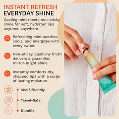 Fig.1 fragrance-free lip oil shows clean formula for sensitive lips