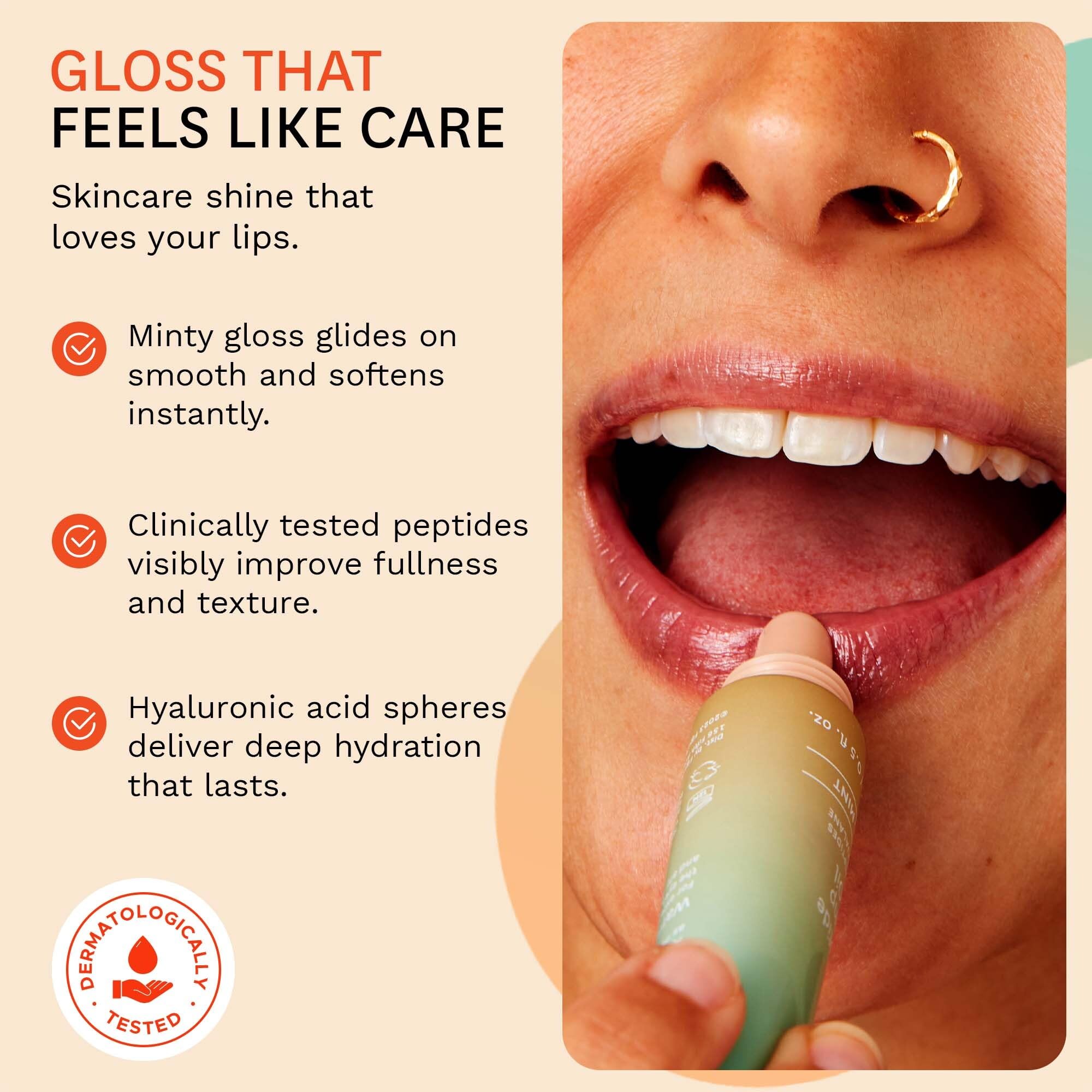 Fig.1 hydrating lip oil gloss texture provides weightless moisture and shine