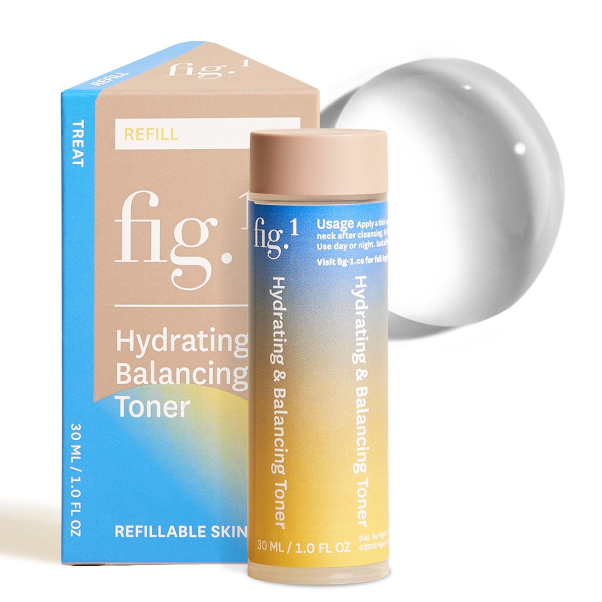 Fig.1 Hydrating Toner refill bottle for reduced waste and ongoing hydration.