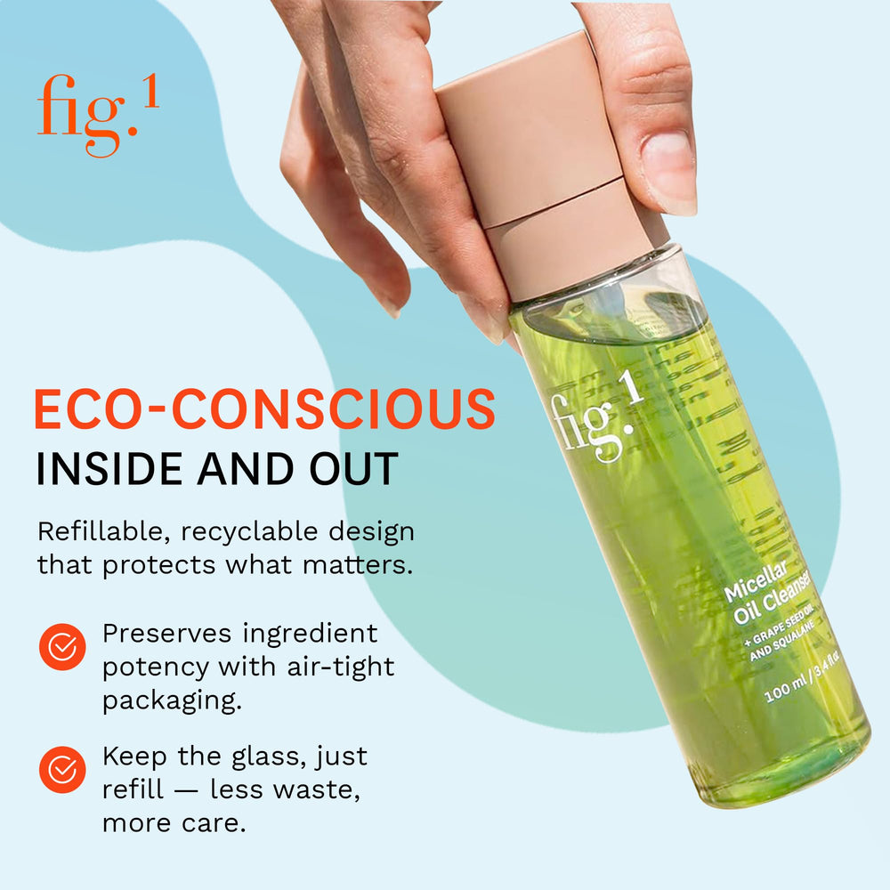 Fig.1 Micellar Oil Cleanser ingredients featuring grapeseed oil and squalane.