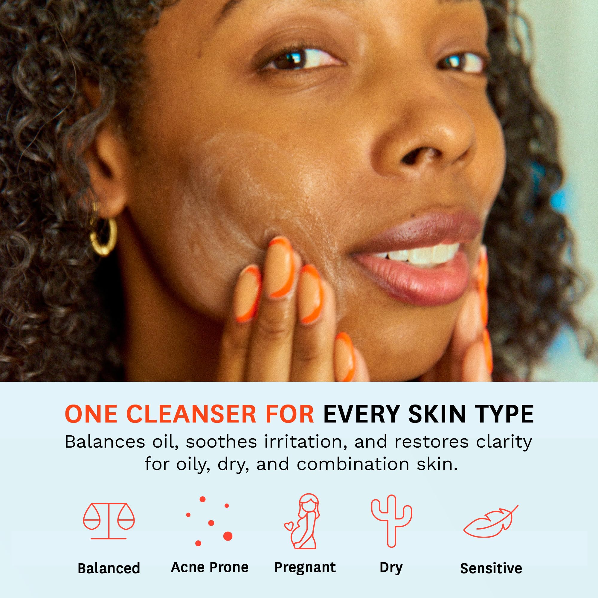 Fig.1 Micellar Oil Cleanser texture highlights hydrating formula on the skin.