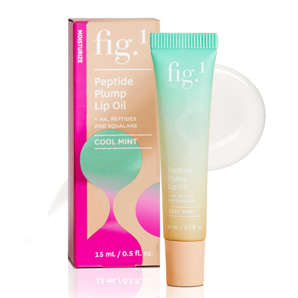 Fig.1 peptide plump lip oil bottle showcases plush hydration for smooth lips