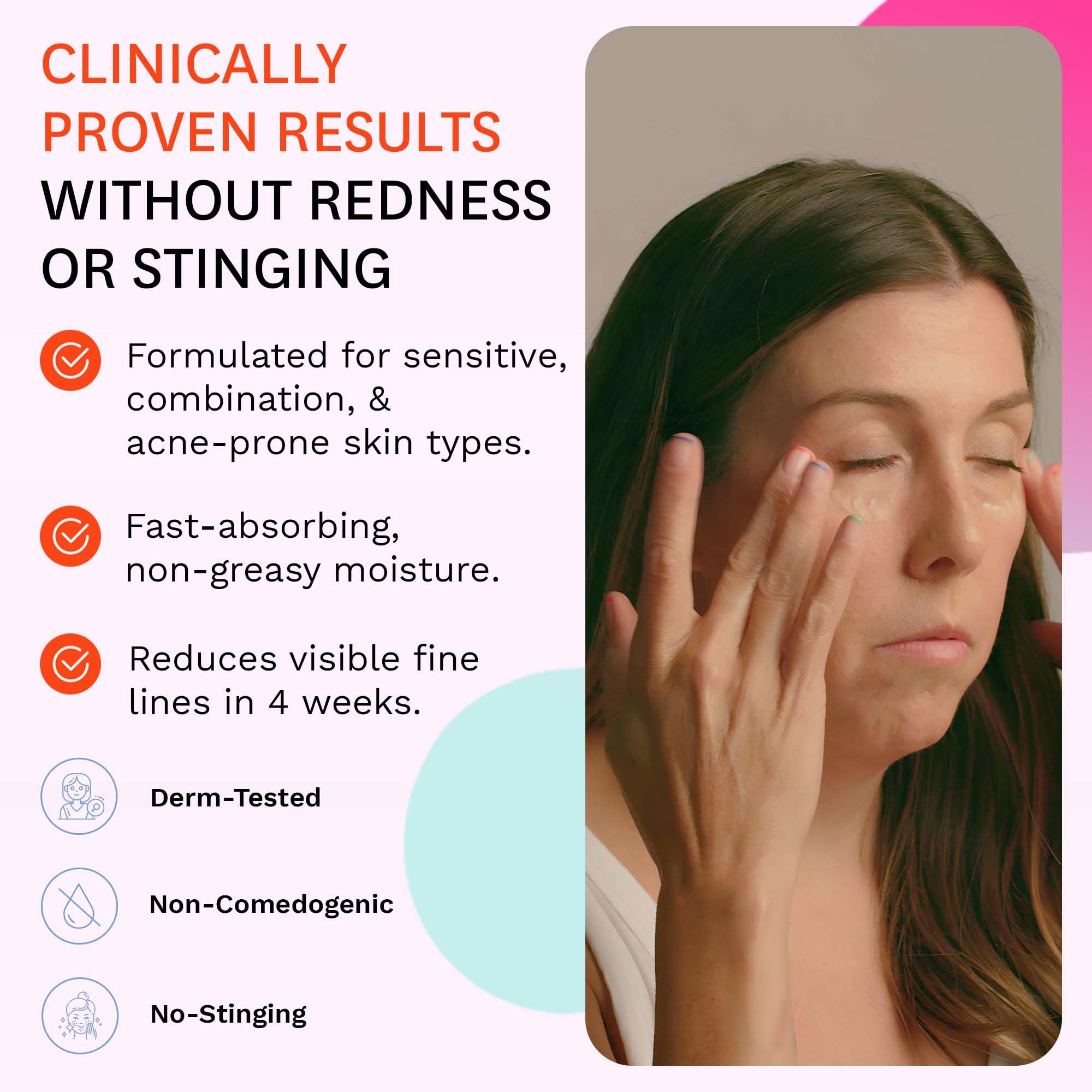 Fig.1 Pro Retinol Tube shows premium blend for wrinkle-prone areas around eyes.