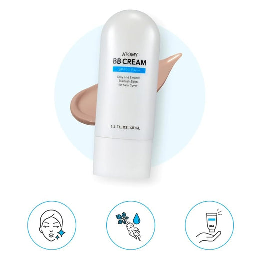 Fiico BC233 BB Cream texture glide highlights silky, lightweight application for natural coverage.