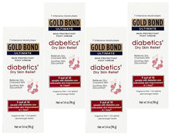 Fiico Gold Bond Foot Cream packaging shows a four-pack for ongoing moisture