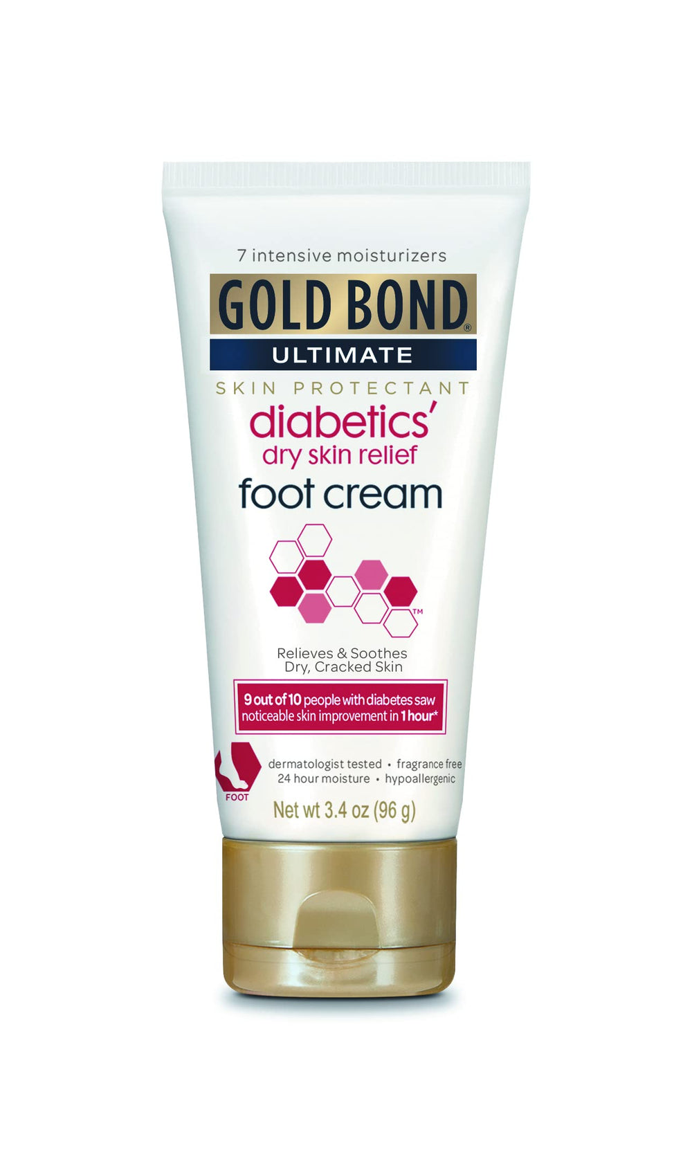Fiico Gold Bond Foot Cream tube close-up highlighting rich moisture for dry feet