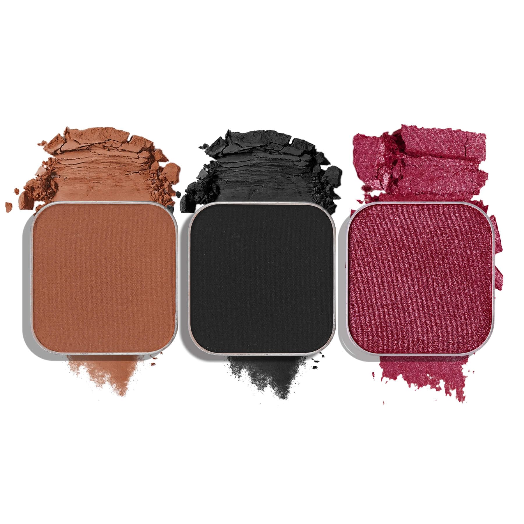 Fillwie 3-color eyeshadow compact with matte and shimmer finishes for versatile daily looks.