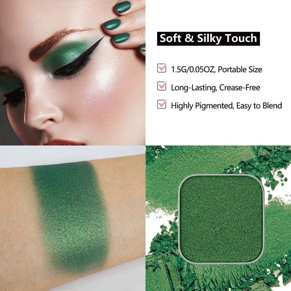Fillwie Christmas 3-Color Eyeshadow Trio Evergreen Green matte swatch for lush depth