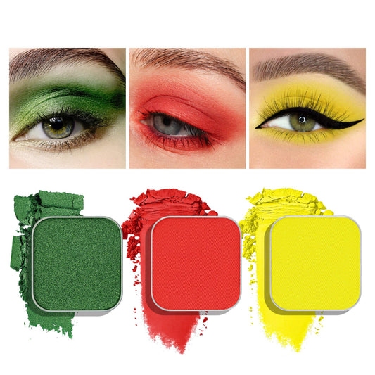Fillwie Christmas 3-Color Eyeshadow Trio Holly Red shimmer swatch for festive glow