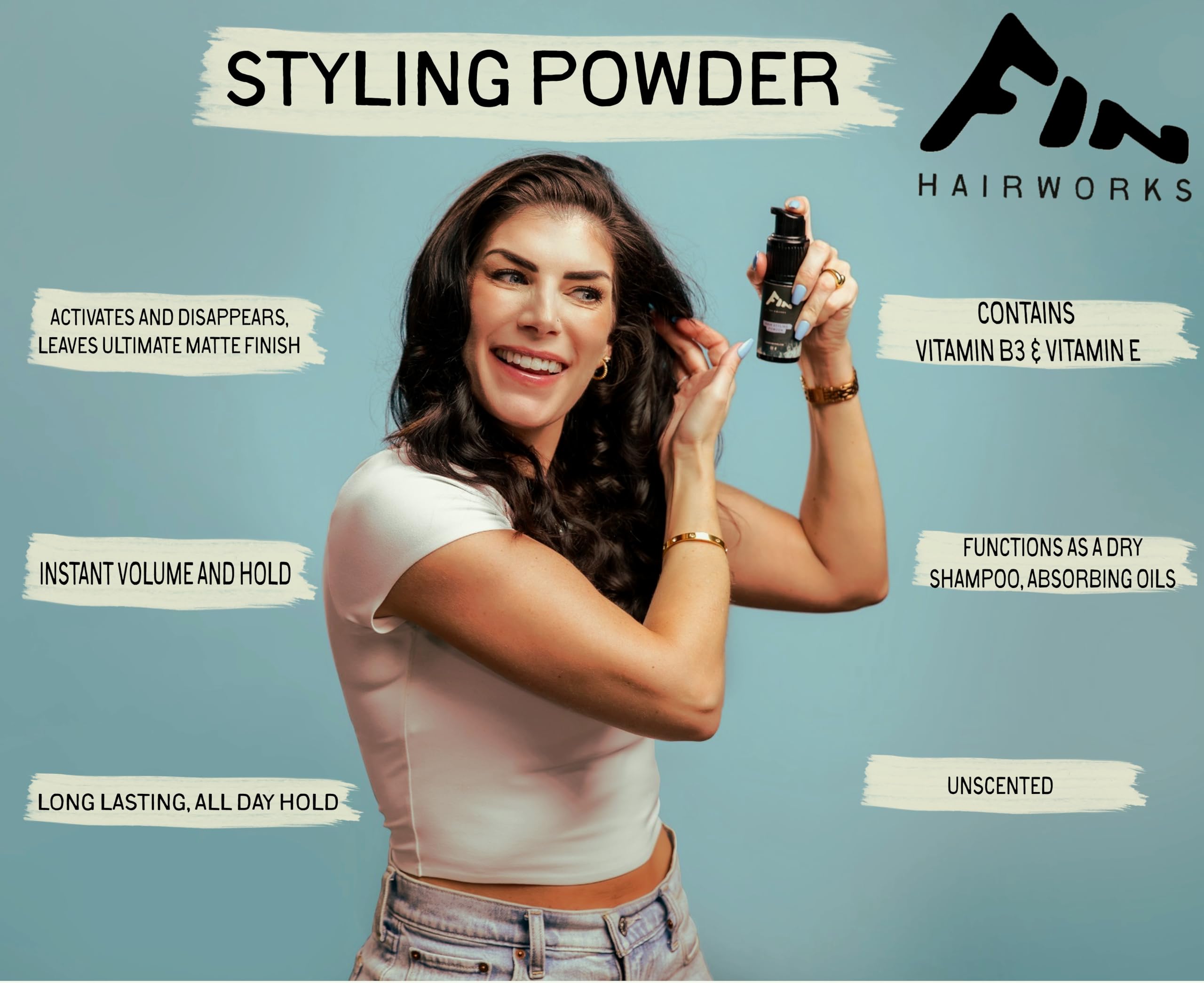 Fin Hairworks cheerleading-style adds grip for performance-ready hair.