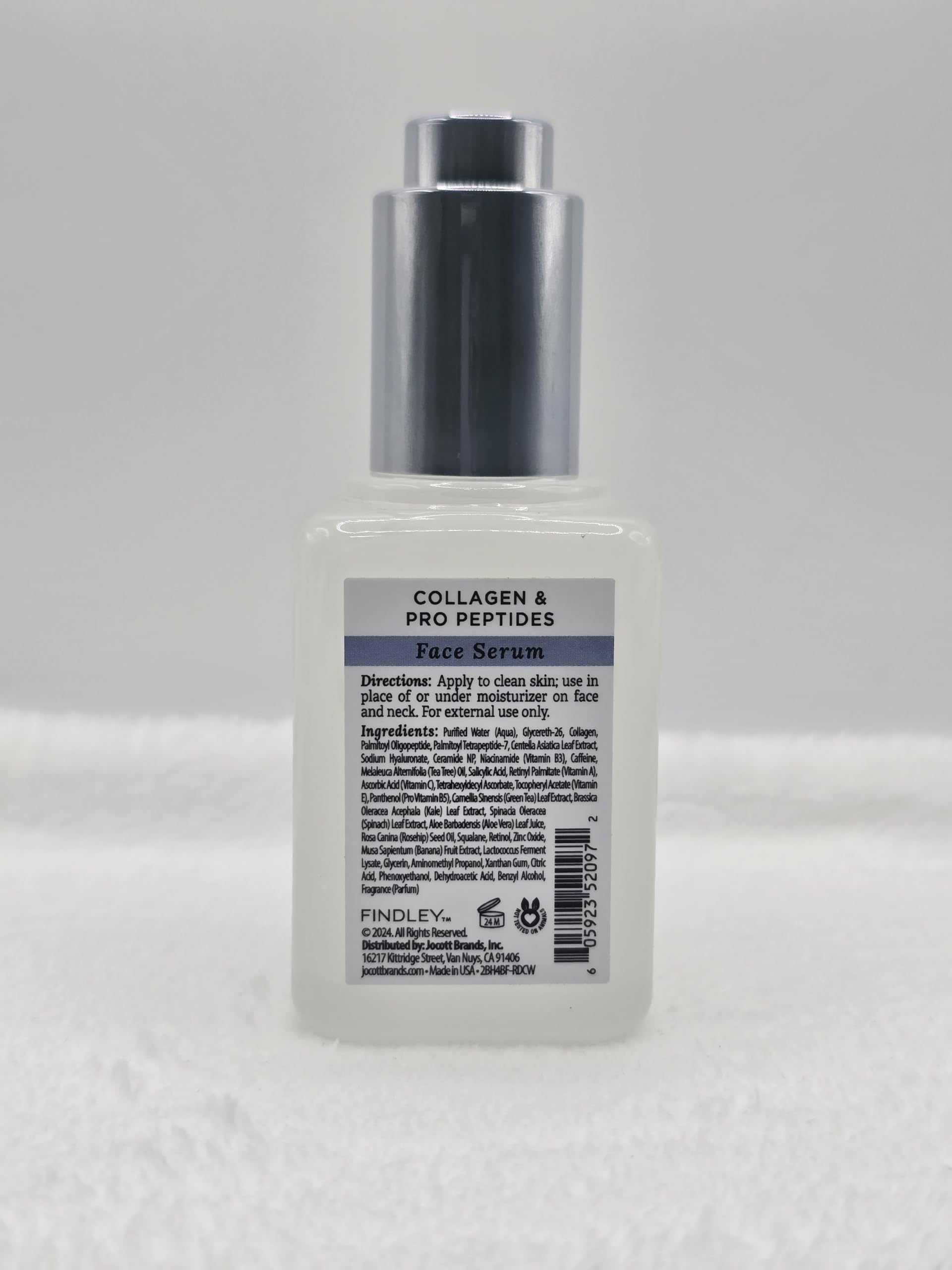 Findley Collagen & Pro Peptides serum application on skin for a smoother, hydrated, radiant look.