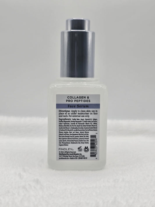 Findley Collagen & Pro Peptides serum application on skin for a smoother, hydrated, radiant look.