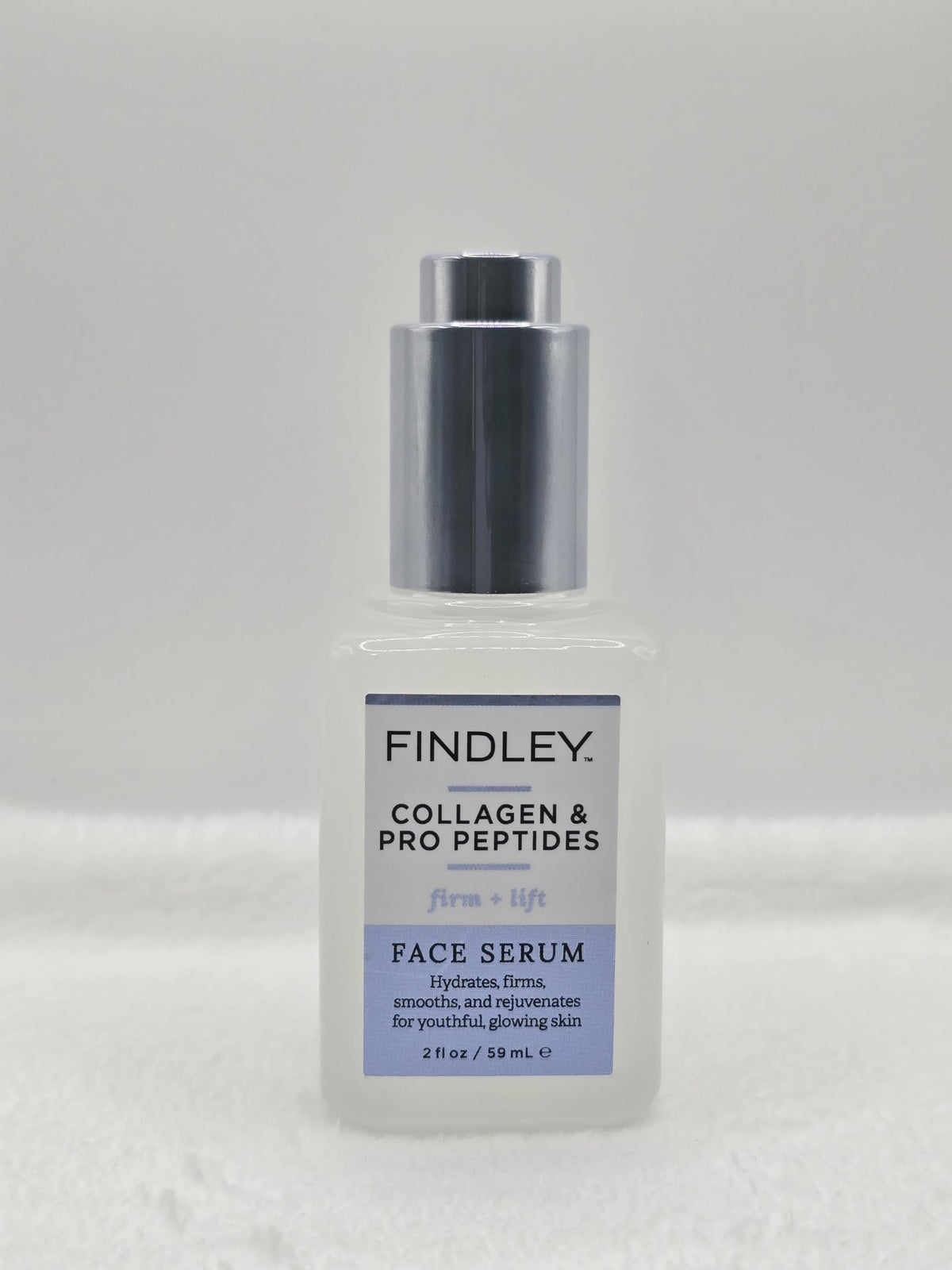 Findley Collagen & Pro Peptides serum bottle for hydration and firming support.
