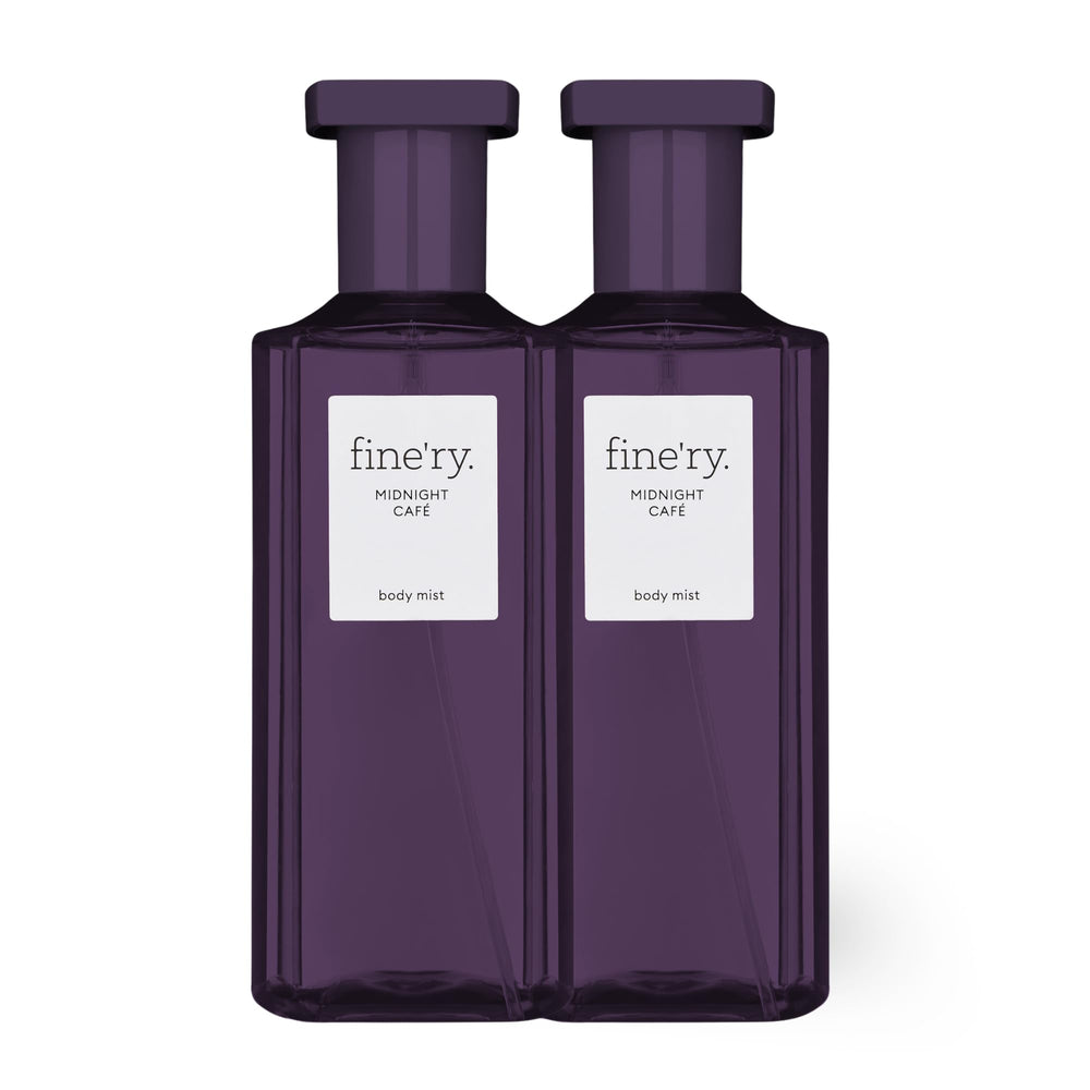 Fine'ry Midnight Café bottle-front view, long-lasting fragrance for evening wear.