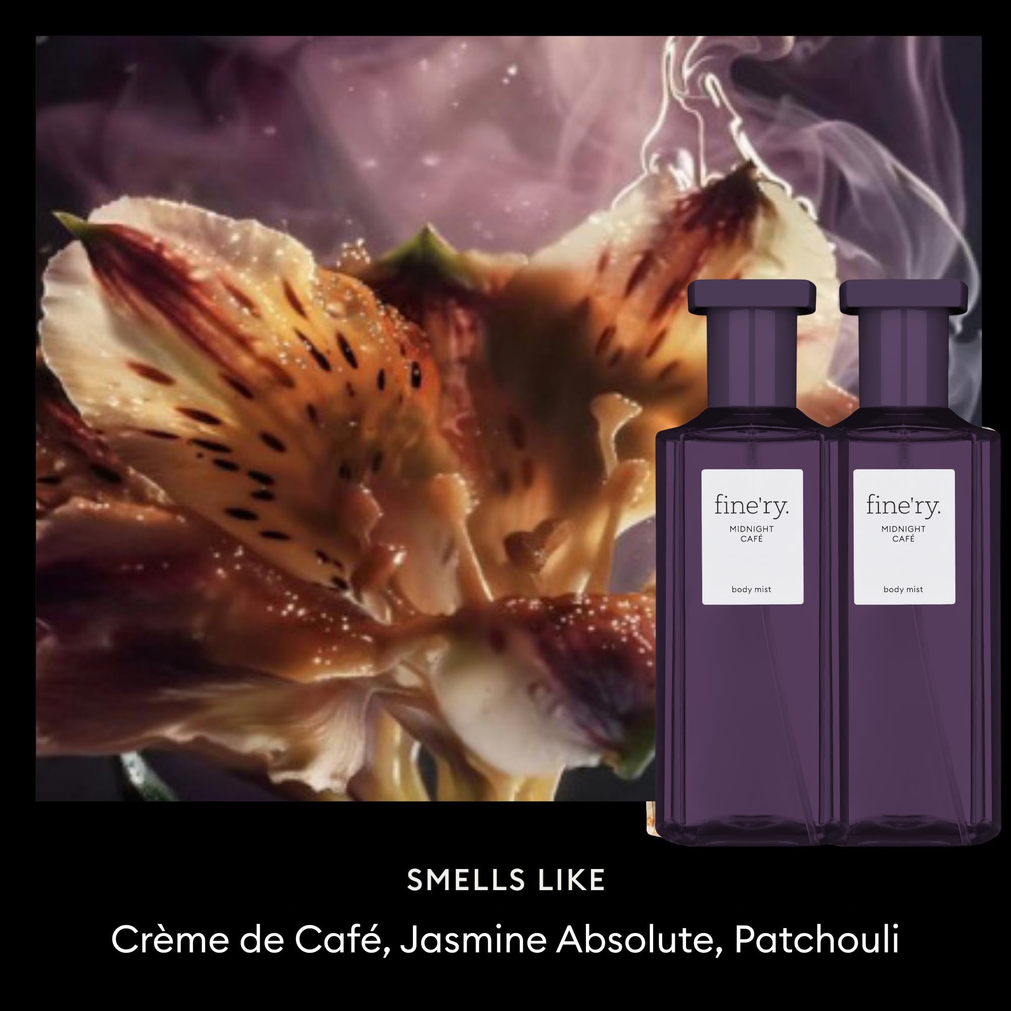 Fine'ry Midnight Café bottle-side shot, dependable aroma for confident nights.