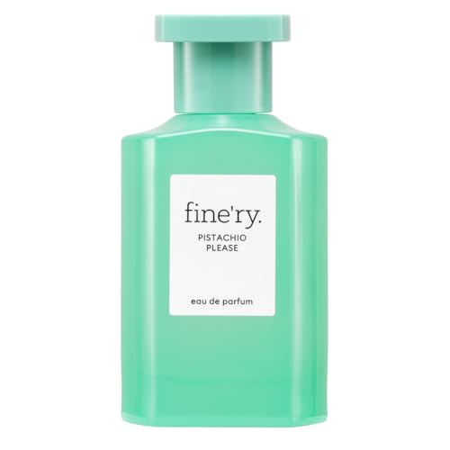 Fine'ry Pistachio Please bottle front showing long-lasting gourmand aroma for daily wear.