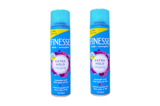 Finesse Extra Hold hairspray can close-up showing long-lasting control.