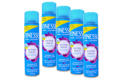 Finesse Finish + Strengthen hairspray bottle front view provides extra hold.