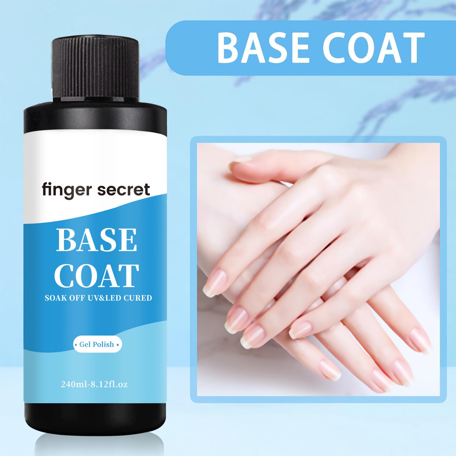 Finger Secret Base Coat application brush in action with smooth stroke.