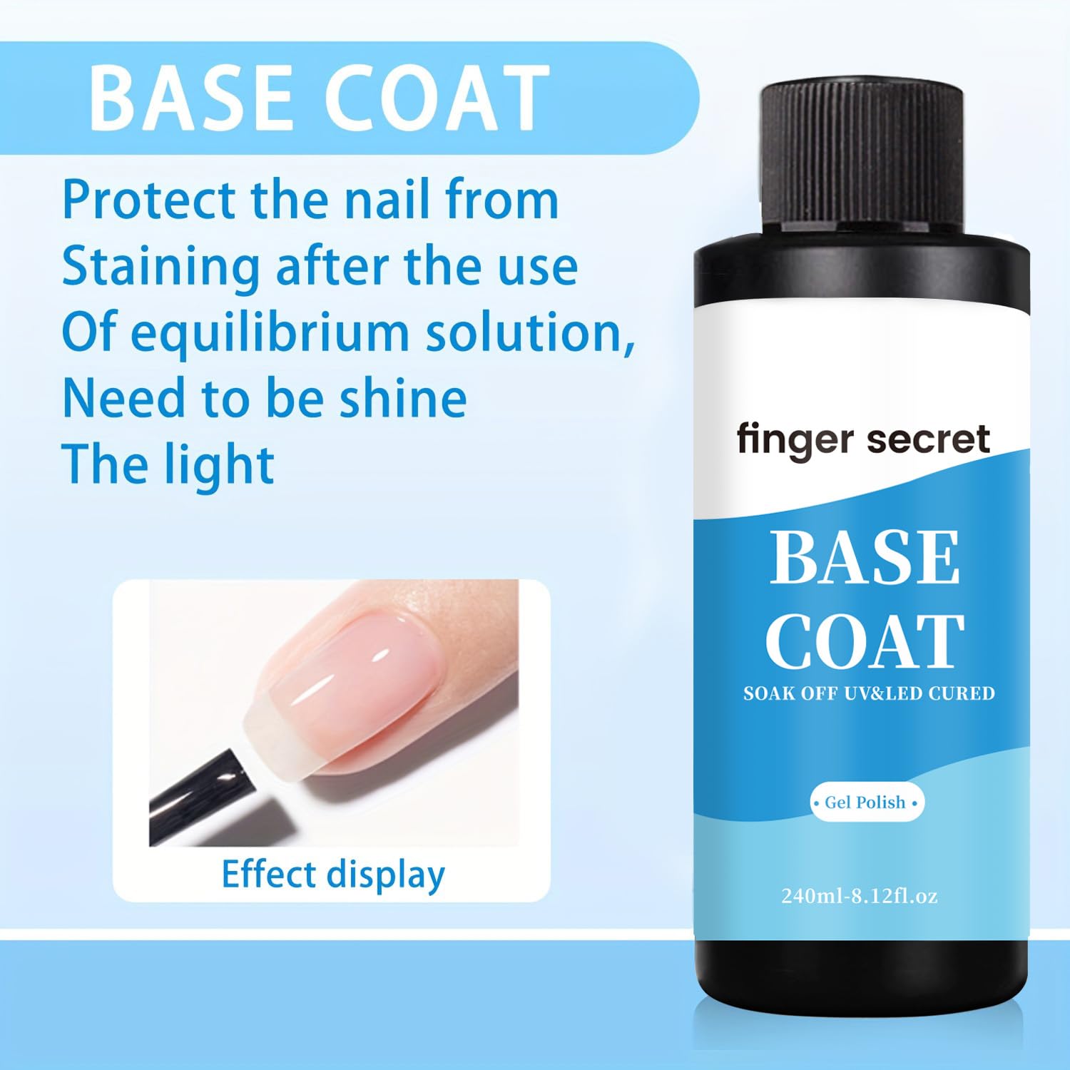 Finger Secret Base Coat drying timer highlights quick 30-120 second window.