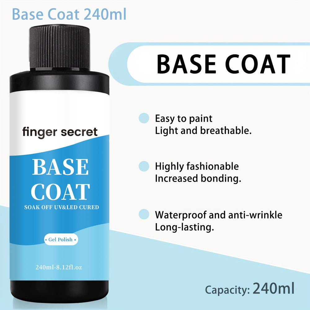 Finger Secret Base Coat provides a smooth base for nail art designs.
