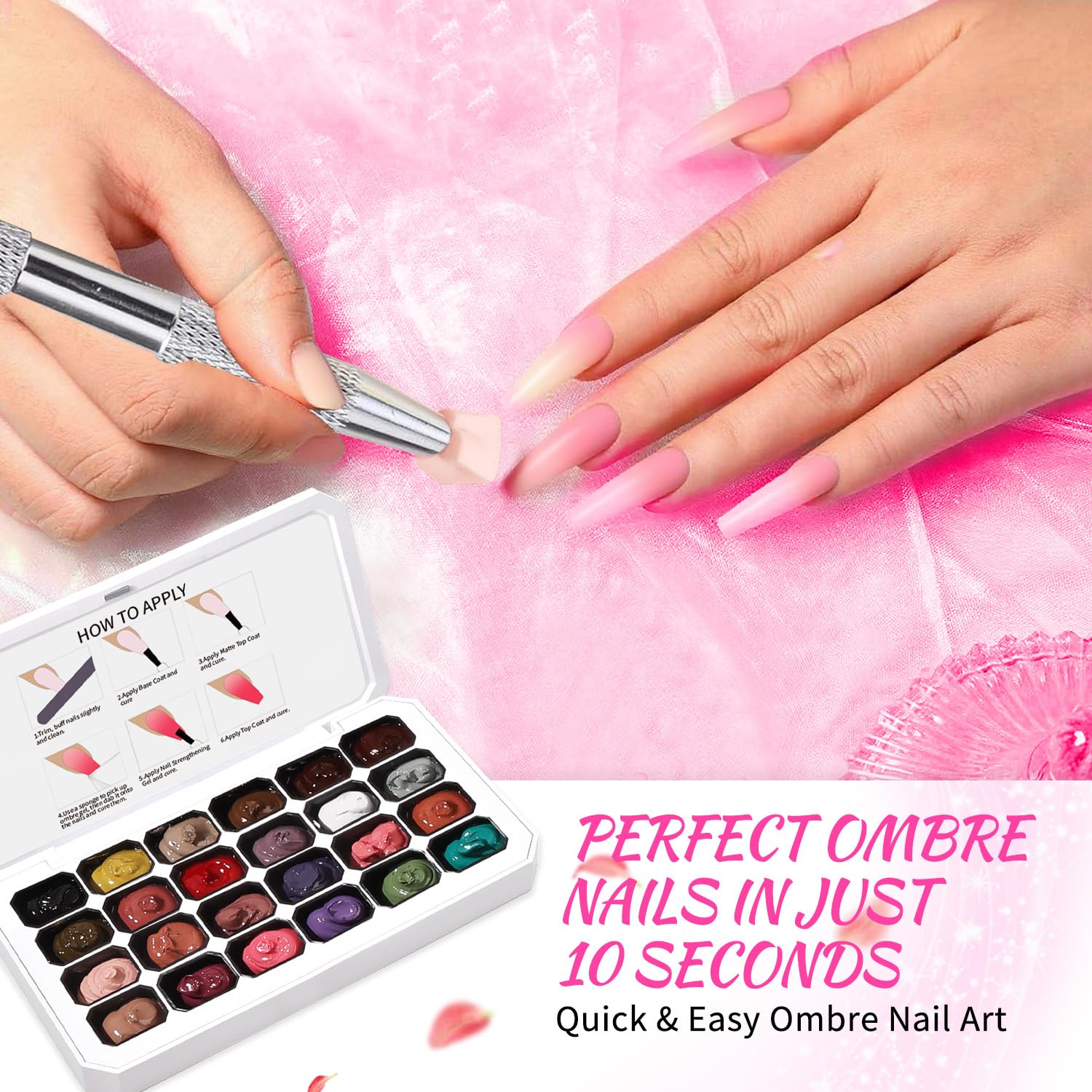 Finger Secret nail art sponges 100pcs help create flawless blends and even coverage.