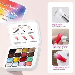 Finger Secret 100 pcs nail sponges for easy gradient application