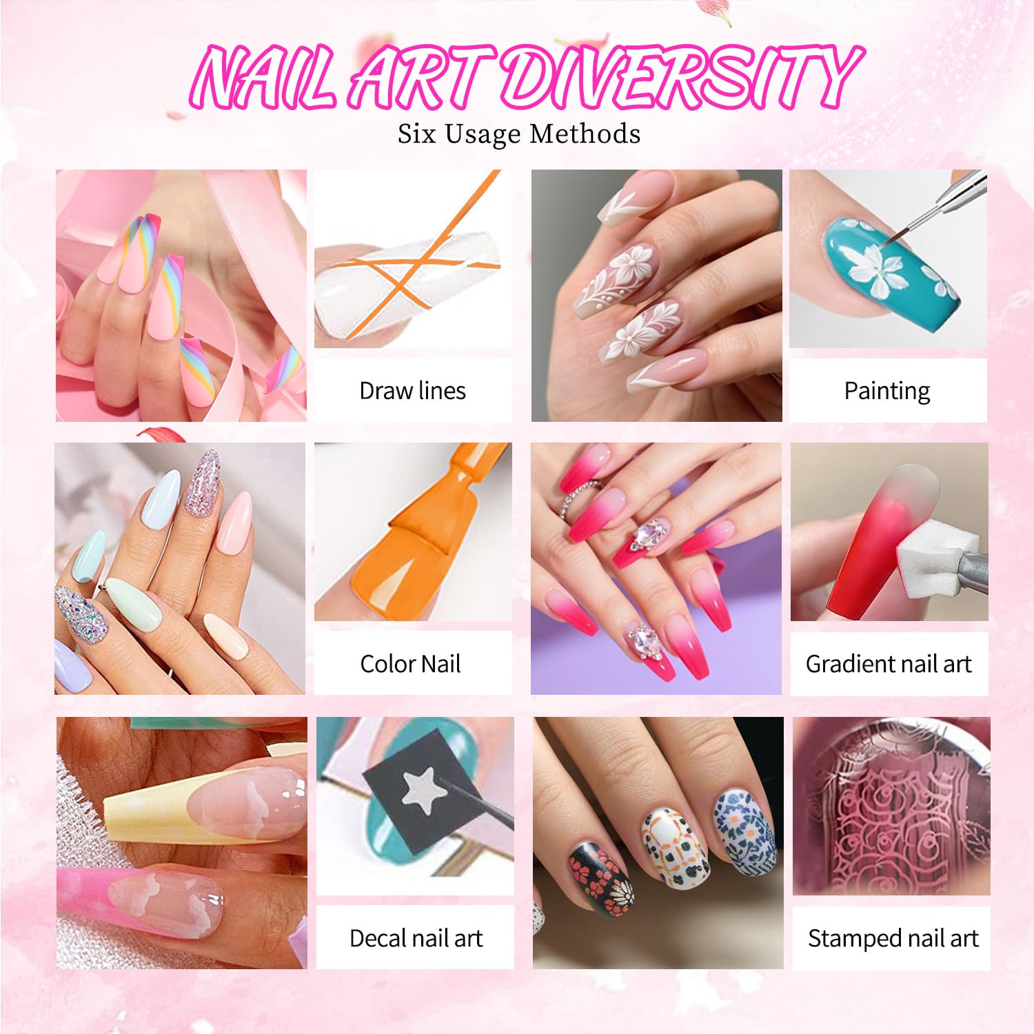 Finger Secret opaque bright colors for crisp ombre effects