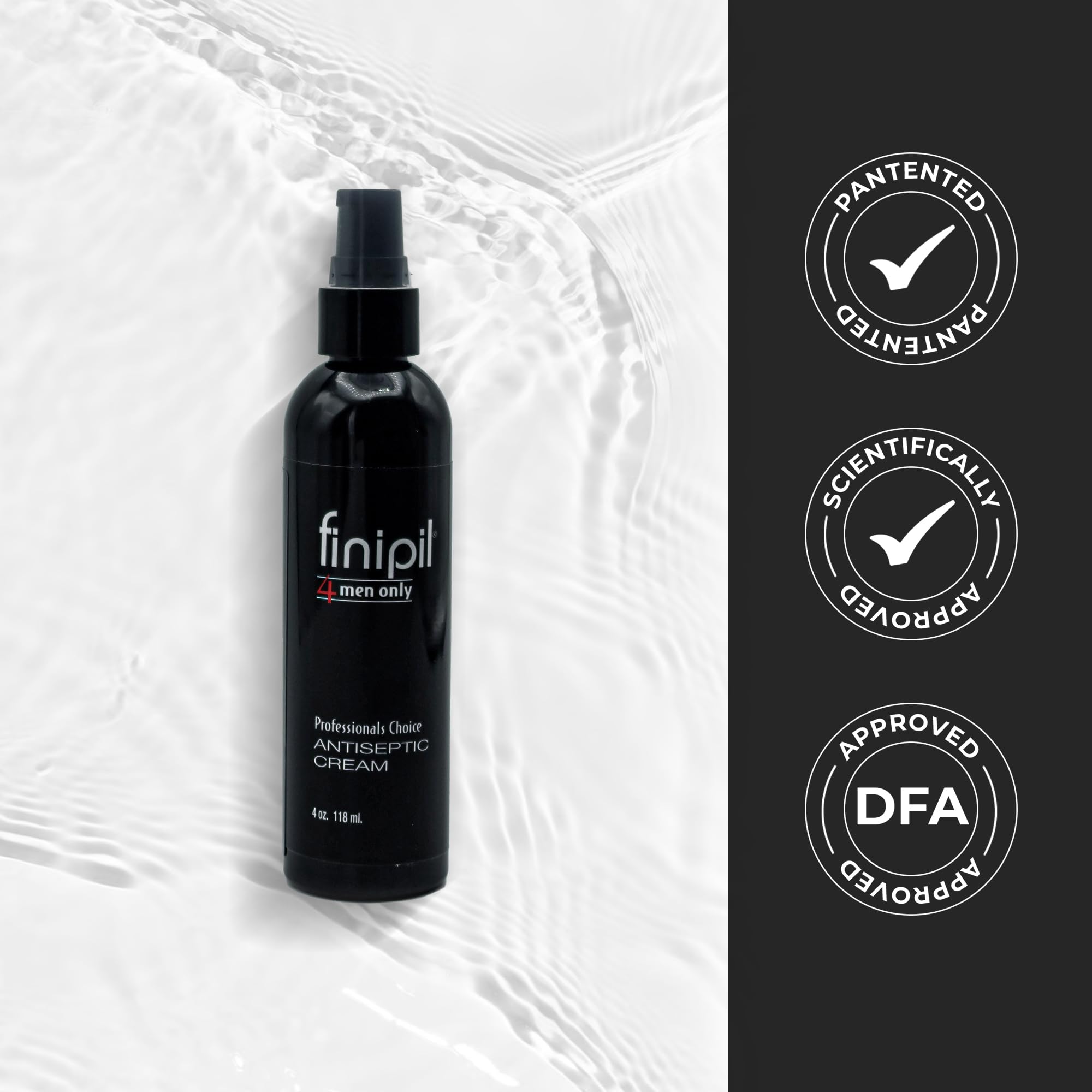 finipil cream pump applying for cooling and soothing relief