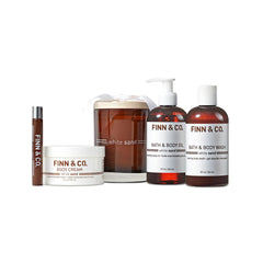 FINN & CO recyclable jar packaging on clean bathroom surface