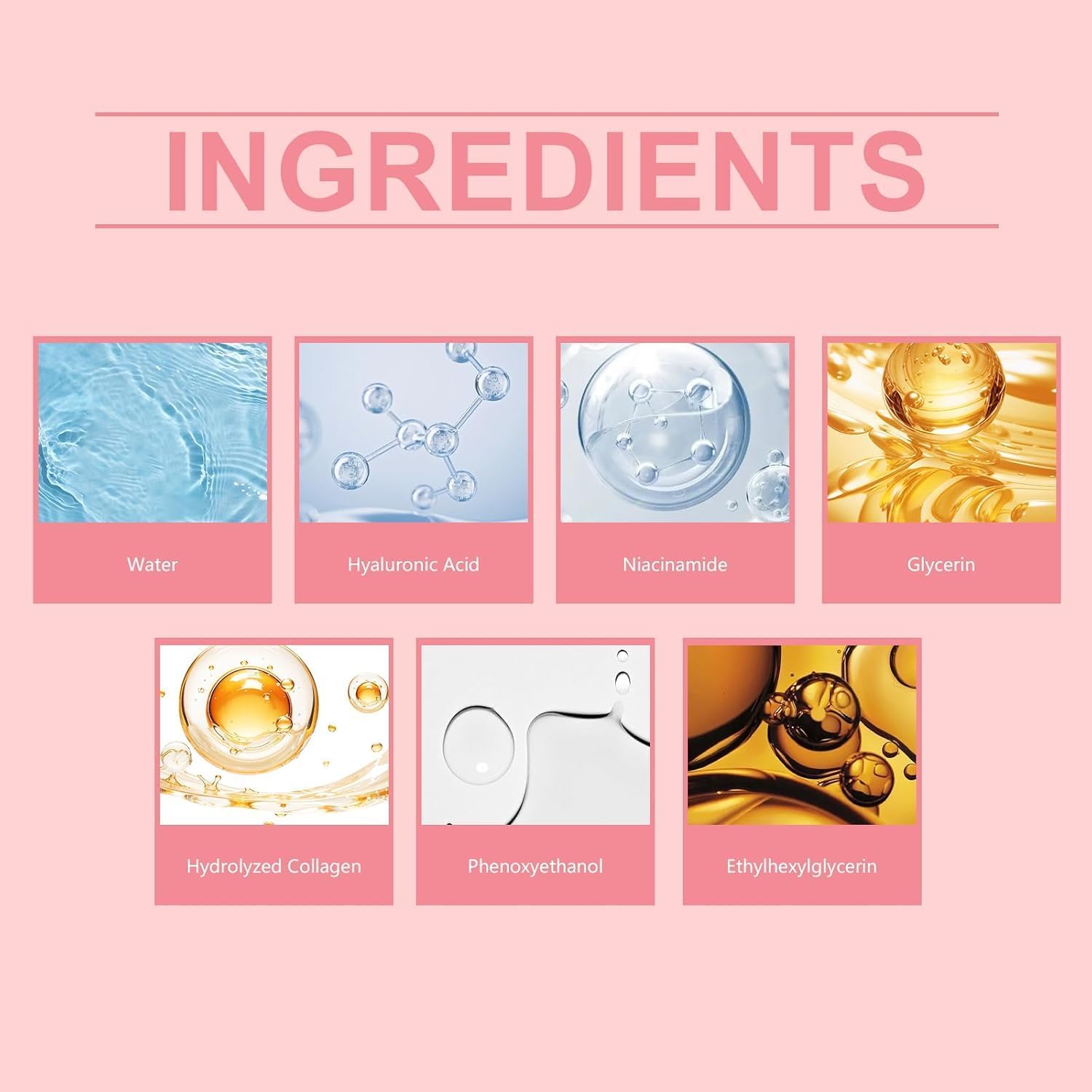 Finones niacinamide-hyaluronic-collagen blend on label showing skin-supporting benefits.