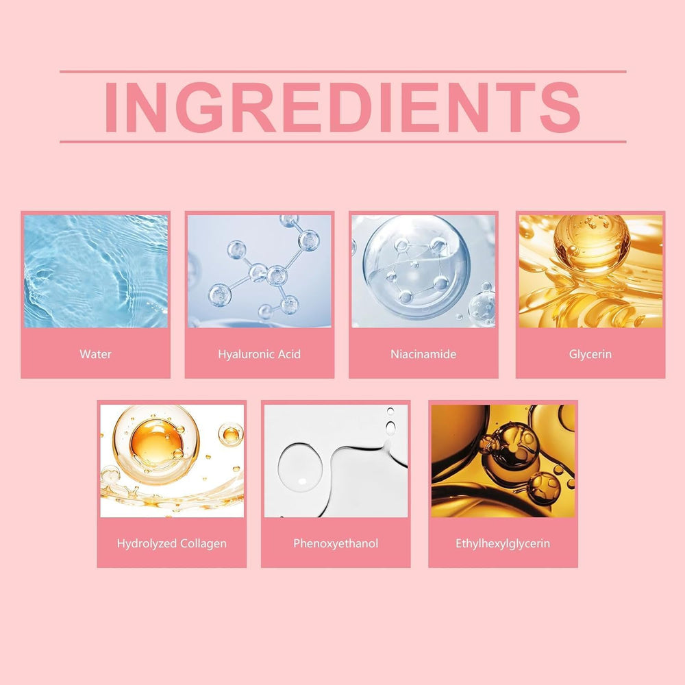 Finones niacinamide-hyaluronic-collagen blend on label showing skin-supporting benefits.