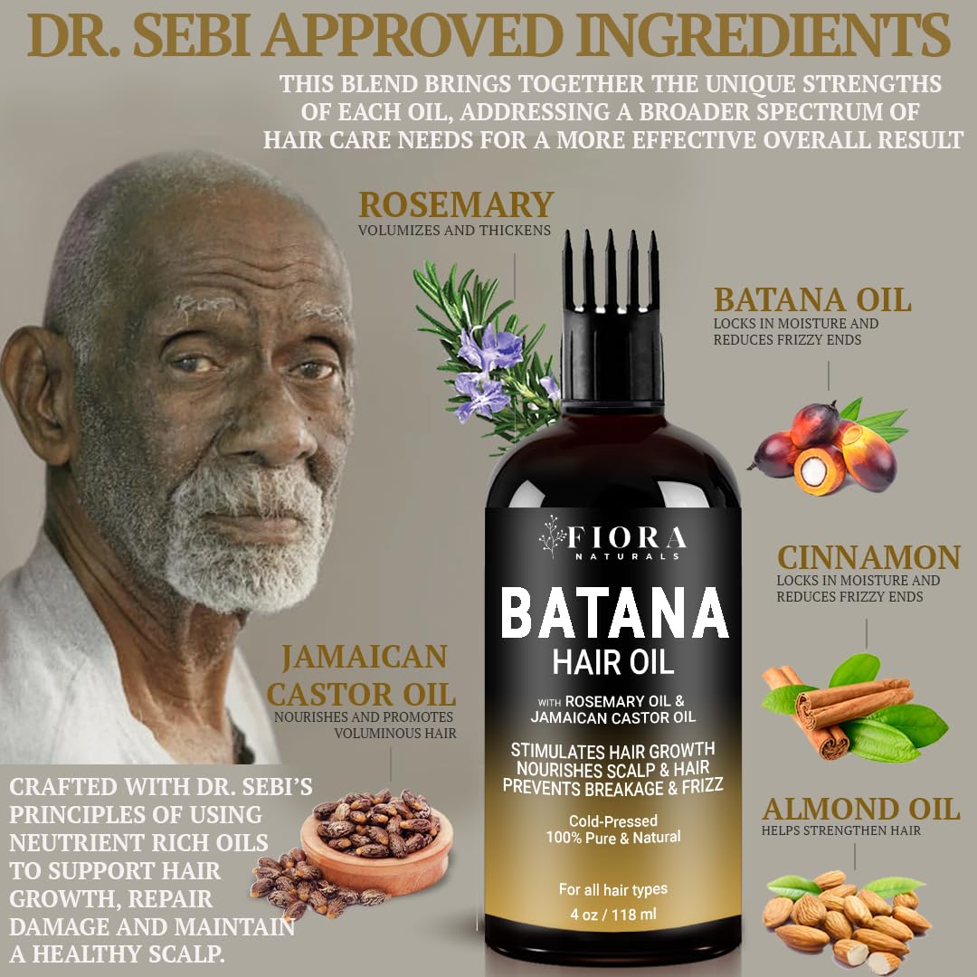 Fiora Naturals Batana Rosemary Oil scalp-stimulation improves circulation and nourishment