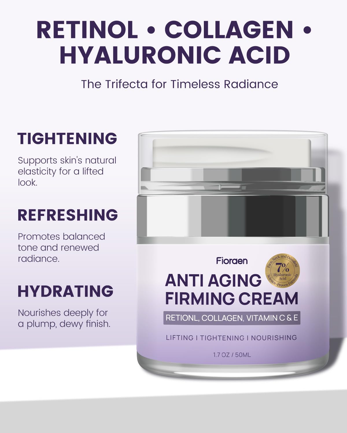 Fioraen cream application swirl demonstrates quick absorption and rich hydration.