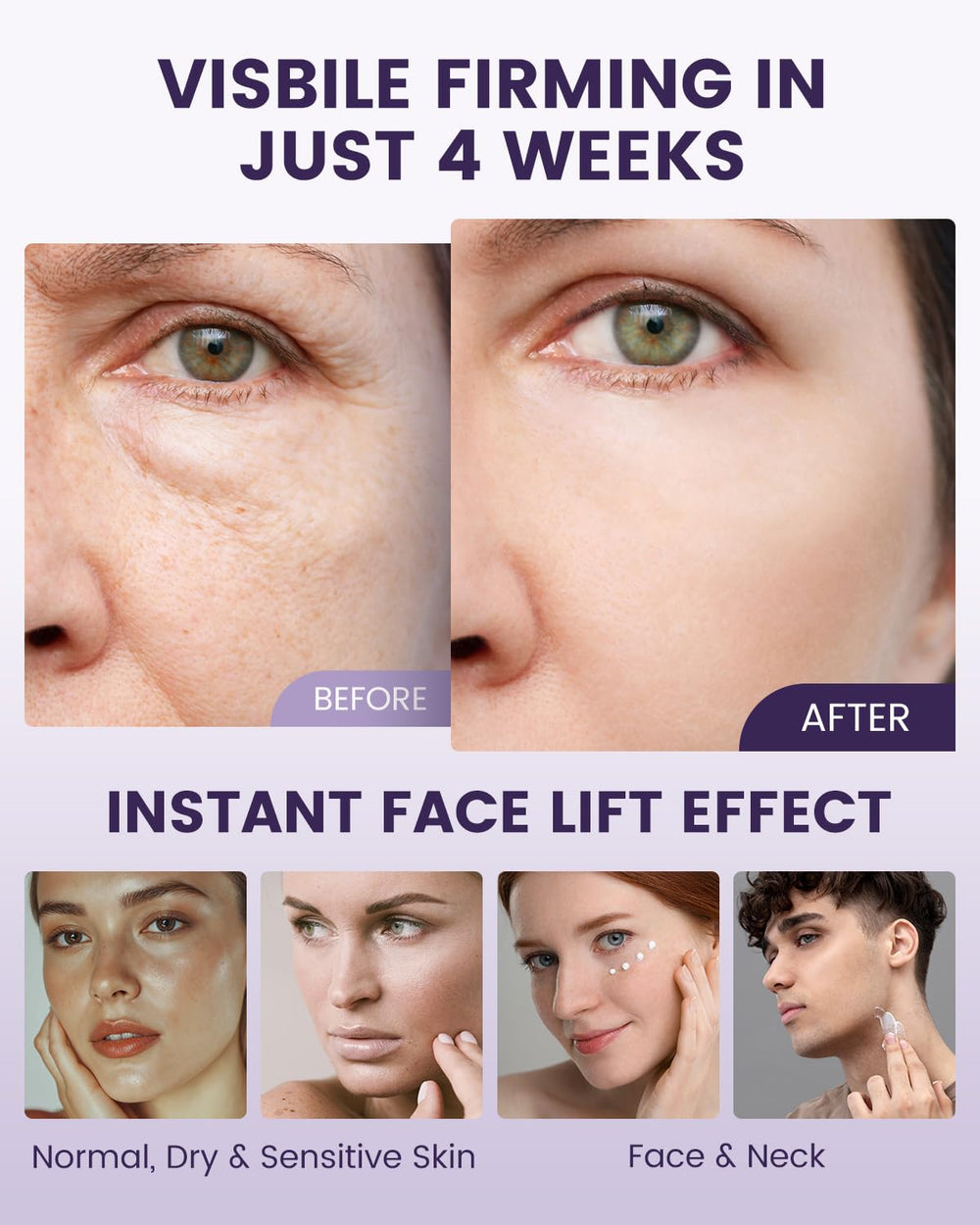 Fioraen Neck Firming Cream pump shows easy daily application for smoothing fine lines.