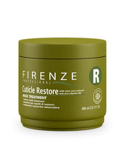 Firenze Cuticle Restore mask bottle promotes deep conditioning for silky hair