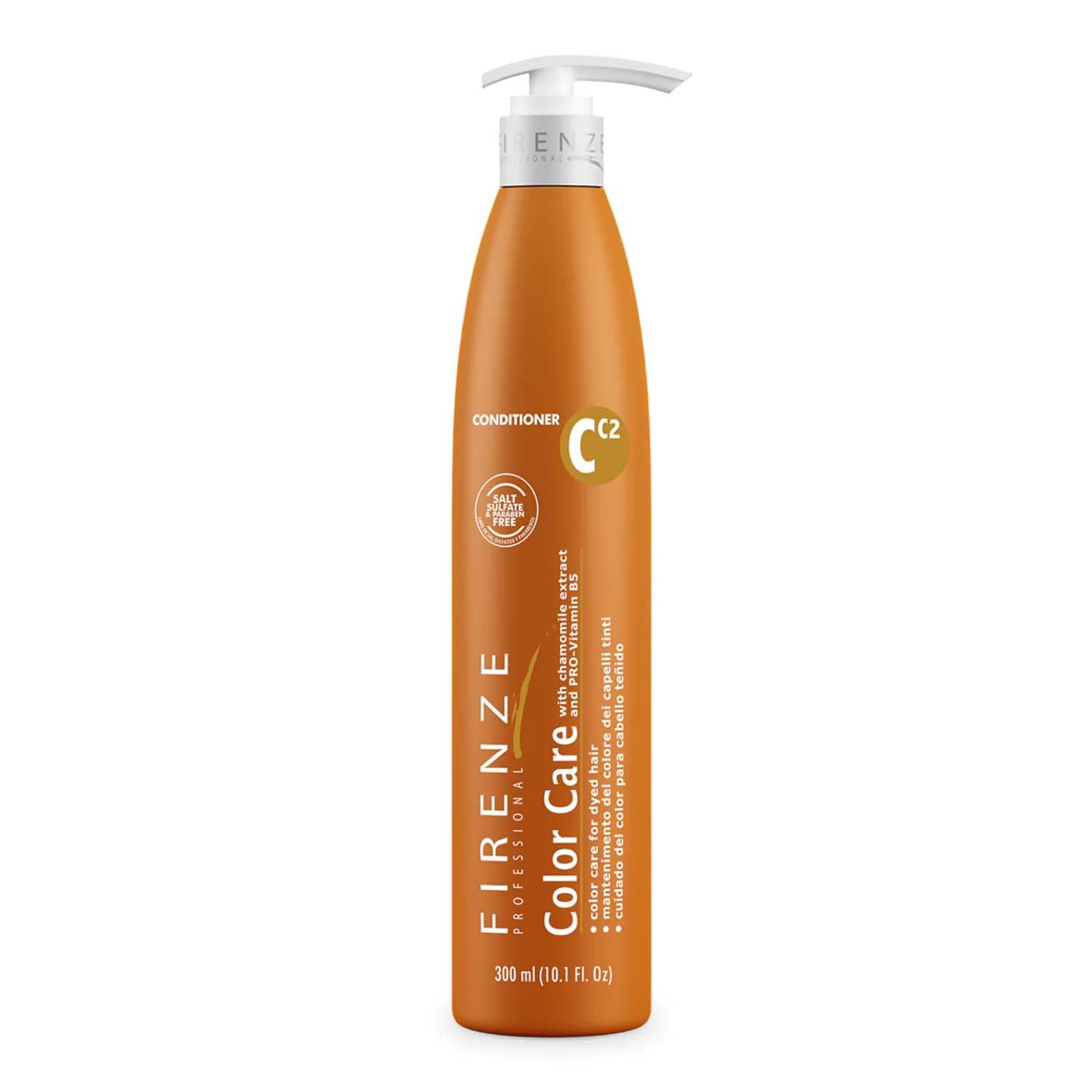 Product packaging display for Firenze Color Care Bundle on clean vanity