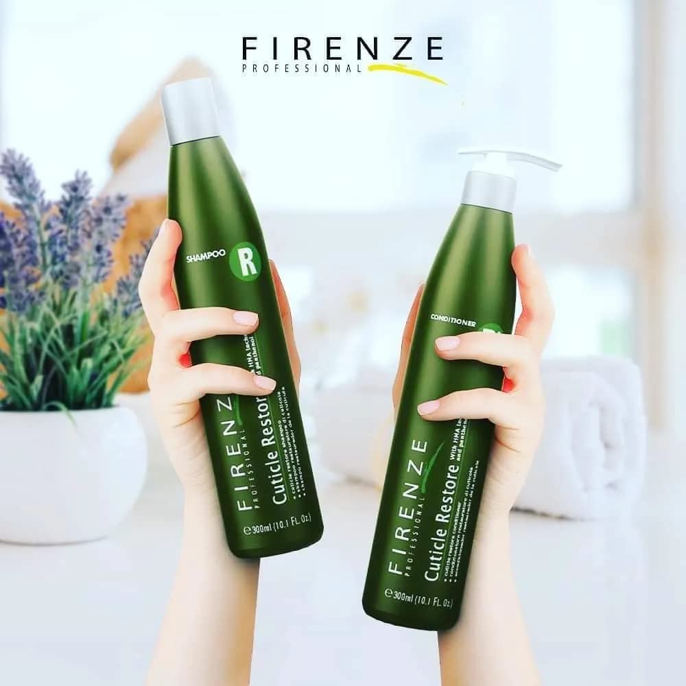 Close-up of Firenze Professional Cuticle Restore hair displaying natural shine.