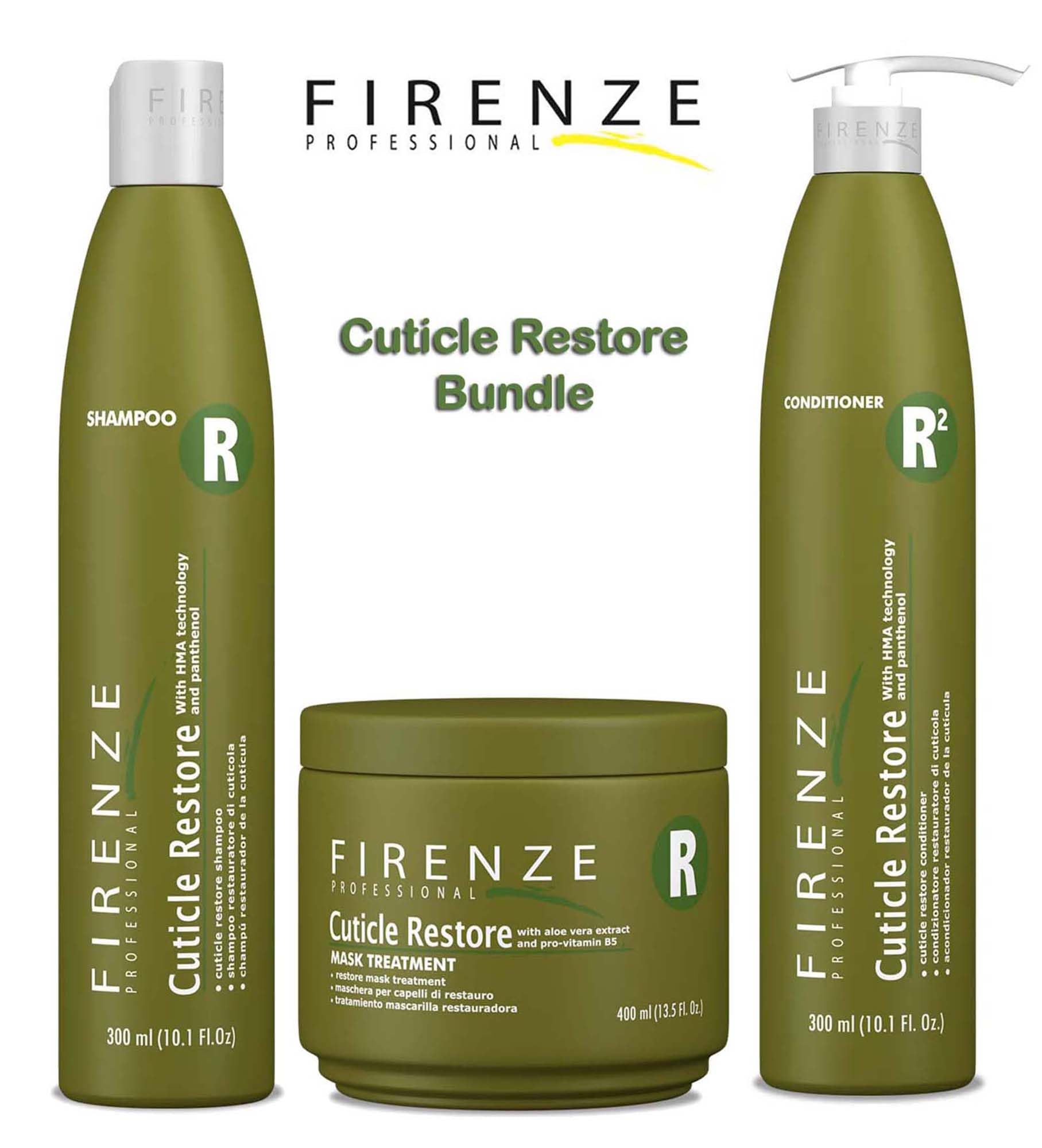 Firenze Professional Cuticle Restore product highlights HMA technology delivering gradual nutrient release.