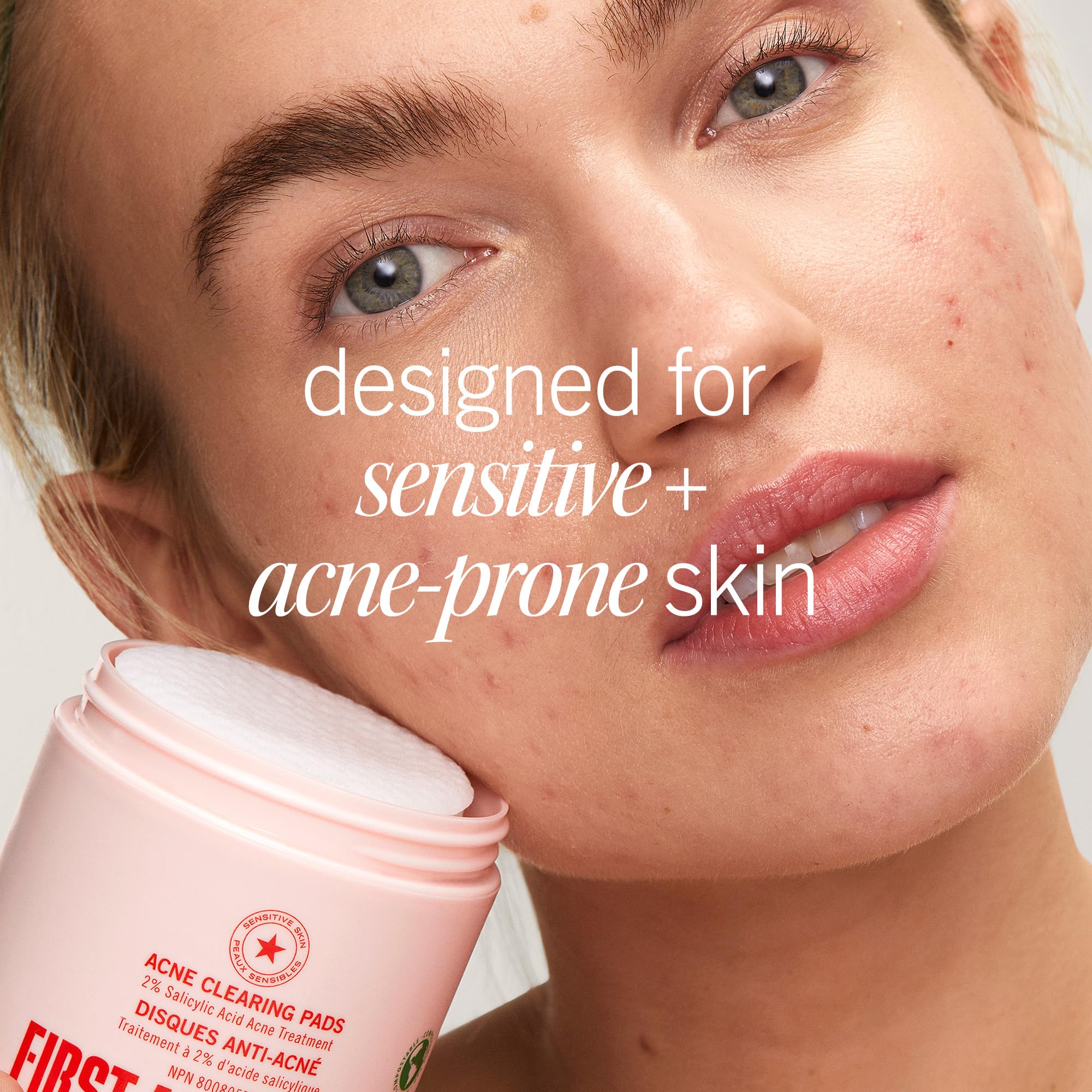First Aid Beauty Acne Pads after cleansing in a nighttime routine.