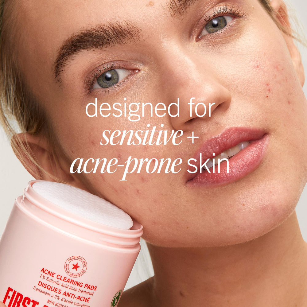 First Aid Beauty Acne Pads after cleansing in a nighttime routine.