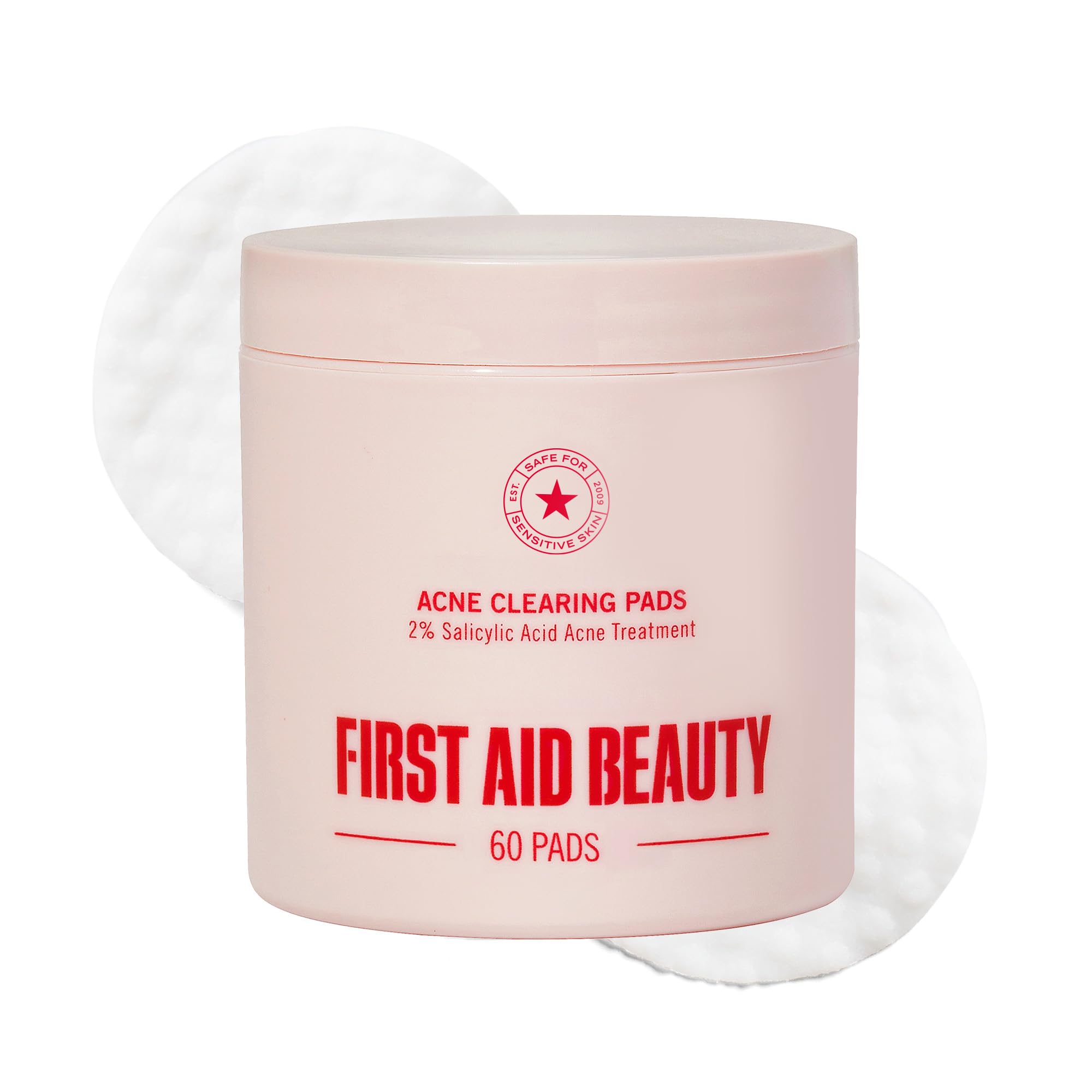 First Aid Beauty Acne Pads close-up showing the face-pack design for blemish-prone skin.