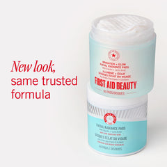 First Aid Beauty Facial Radiance Pads packaging highlights compostable packaging