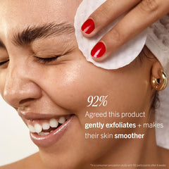 First Aid Beauty Facial Radiance Pads on a vanity with other skincare products